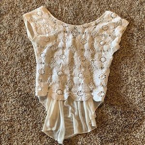 Off the shoulder white top